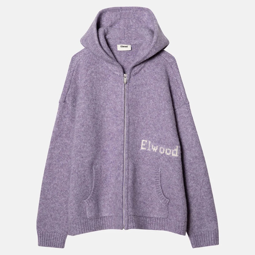 Elwood Purple Hooded Zip-Up Sweater
